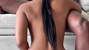 The amateur couple seems to be having fun together