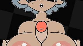 marie from splatoon gets banged in this group parody with big tits