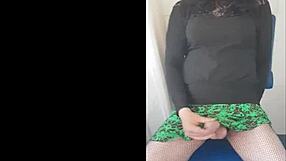 Crossdressing Bisexual Sissy Shoots Big Load