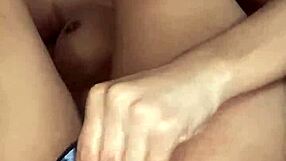 small wet pussy with big black dildo