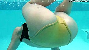 Hungarian babe gives hot blowjob by pool with big cock