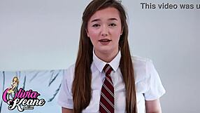 British girl mocks small cock in femdom joi