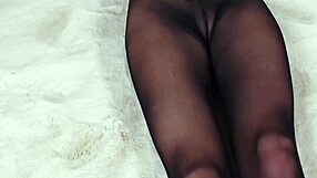 Amateur in Pantyhose Grinds Huge Ass and Rubs Pussy from POV