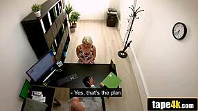 Horny Loan Manager Fucks Naive Hungarian on Desk