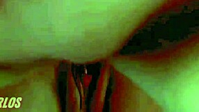 Husbands left, I passionately took my friend with vibrator anal