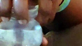 Ebony MILF uses toys to please her big ass.