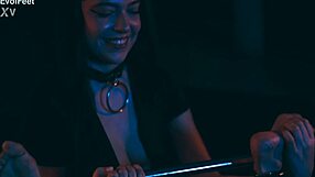 Mistress tickles feet dominantly