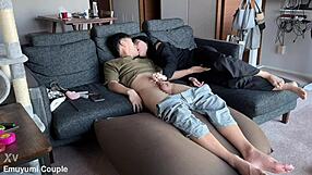 Asian coed Emu Yumi squirts and orgasms from intense fingering in college.