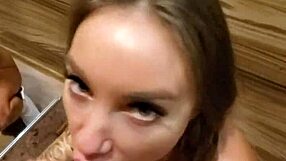 Monika fox has fast sex and blowjob with lover in hallway.