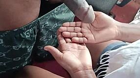 hot black girl strokes boyfriend big hard dick