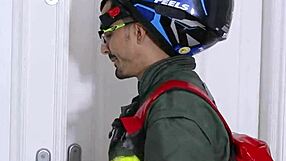 Socialite humiliates husband with delivery guy assfuck