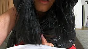 Big Ass Curvy Goddess Gets Cum Covered Facial and Swallows from Ball Licking in Long Black Puffy Jacket