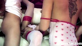 Danielle Derek And Isabel Ice Bent Over Sofa For Hardcore Fucking With Facial Cumshot