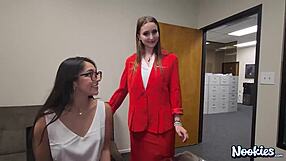 office threesome: laney grey and madison wilde get HARDCORE!