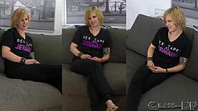 Stoner chick turns into hardcore porno slut during casting interview