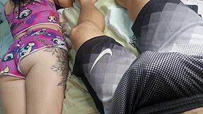 Brunette Brazilian Teen Stepsister Surprised By Huge Cock Erection In Homemade Bareback Blowjob And Rough Riding