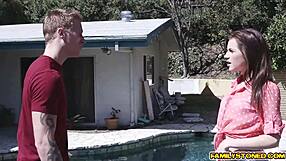 emma stone gags and sucks on richie's massive cock deeply