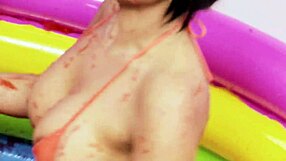 Romana Ryder and Tammie Lee dive into a wild lesbian jelly fight with fingering and licking