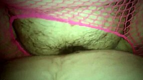 BBW in Pink Fishnets Receives Creampie from Amateur
