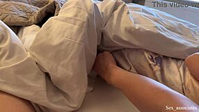 Shy arab stepmother and son share a bed in a hotel