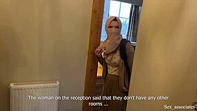 Shy arab stepmother and son share a bed in a hotel