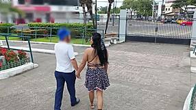 Beautiful lady waits for boyfriend at mall. Stranger invites her home for PASSIONATE DOGGY FUCKING