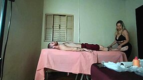 Watch mommy get a massage then bareback sex with big cock