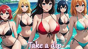 Hundreds of sexy anime girls on paradise island