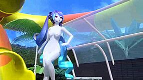 Hatsune miku dear cocoa dances naked showing big tits