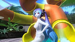 Hatsune miku dear cocoa dances naked showing big tits