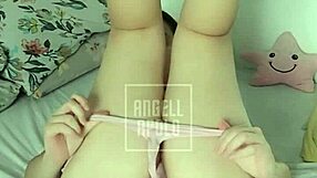 Blonde with big ass and blue eyes guides your jerk off as she worships her curves in homemade fetish play