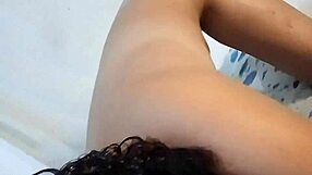 curly emo latina massages her wet creamy pussy in homemade video