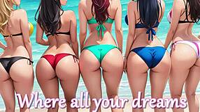 Hundreds of sexy anime girls on paradise island