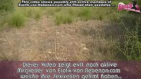 Casually telling how this skinny german blonde gets amateur anal outdoor pov sex in the forest