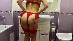 my stepbro caught me fucking on the washing machine in the bathroom, my hairy pussy dripping.