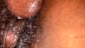 unaware creampie hits deep in ebony teen's homemade session