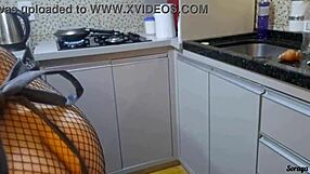 Caught mother-in-law naked in the kitchen, ready for action