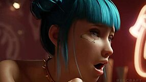 In a futuristic world, intense cyberpunk encounters unfold with raw cyberfuck action across digital realms