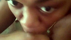 Slutty red head gives blowjob with spitting choking ball licking