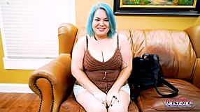 blue haired busty cutie dixie shares intimate moments in pov
