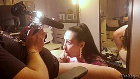 Wow, young brunette with big cock gets pov blowjob from stunning black lynn!