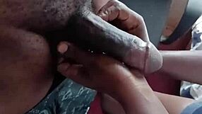 hot black girl strokes boyfriend big hard dick