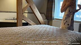 Shy arab stepmother and son share a bed in a hotel