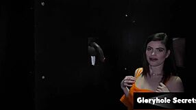 brunette babe enjoys gloryhole sucking
