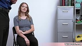 Skinny Teen 18+ Shoplifter's Pussy Destroyed by Mall Cop!