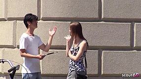 Beata Undine picks up a guy for uncensored creampie casting fuck in Japan.