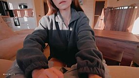 knock-knock let the sweet hot stranger in to warm up home with doggystyle, missionary, and deepthroat on big cock.