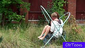 Young beautiful dana fucks garik outdoors for first time