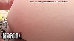 Amazing babe Jessie Wylde gets her shaved pussy fucked hard in missionary by Charles Dera in the car