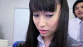 skinny japanese secretary seduces to multiple creampie gangbang at christmas?